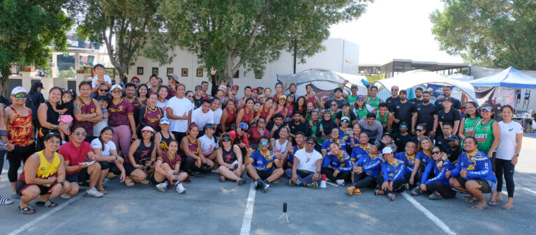 Desert Falcon Dragonboat team member with all participating dragonboat teamduring the Dragonboat Fitness Challenge 2024