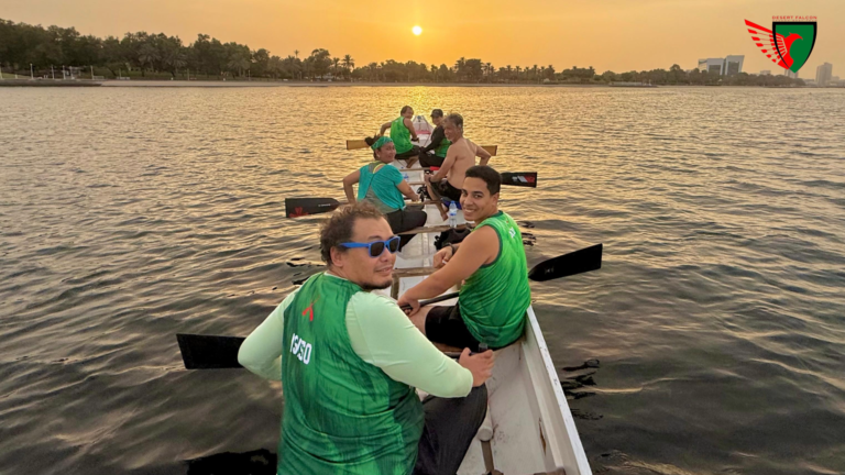 Desert Falcon in Dubai Creek Sunset