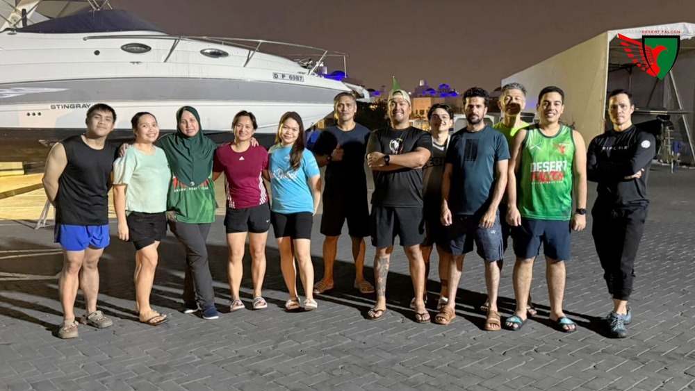 Dubai dragon boat training at Deira Creek