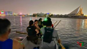 Desert Falcons night water training at Deira Creek Dubai on 18 July 2026.